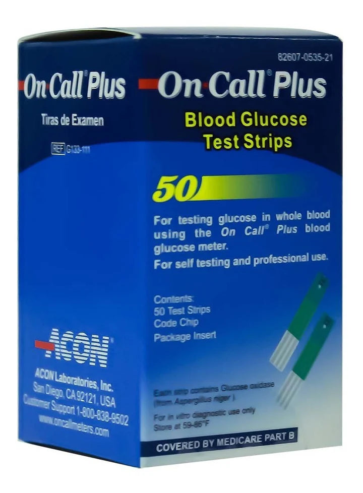 Acon Tiras Reactivas Para Glucómetro On Call Plus