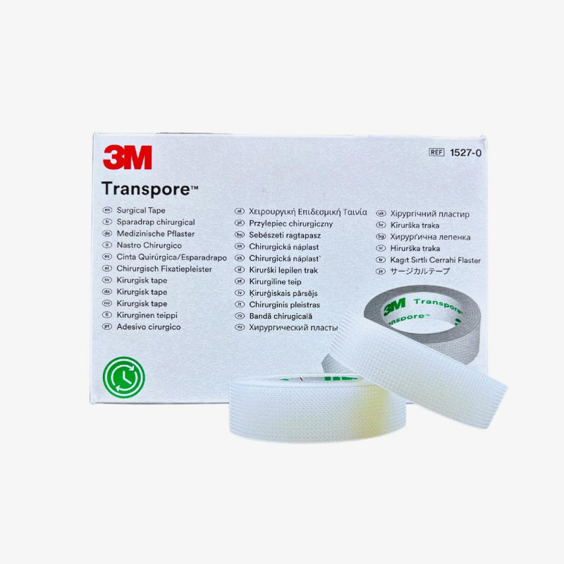 3M Cinta Médica Transpore de 1.27 CM X 9.1 M