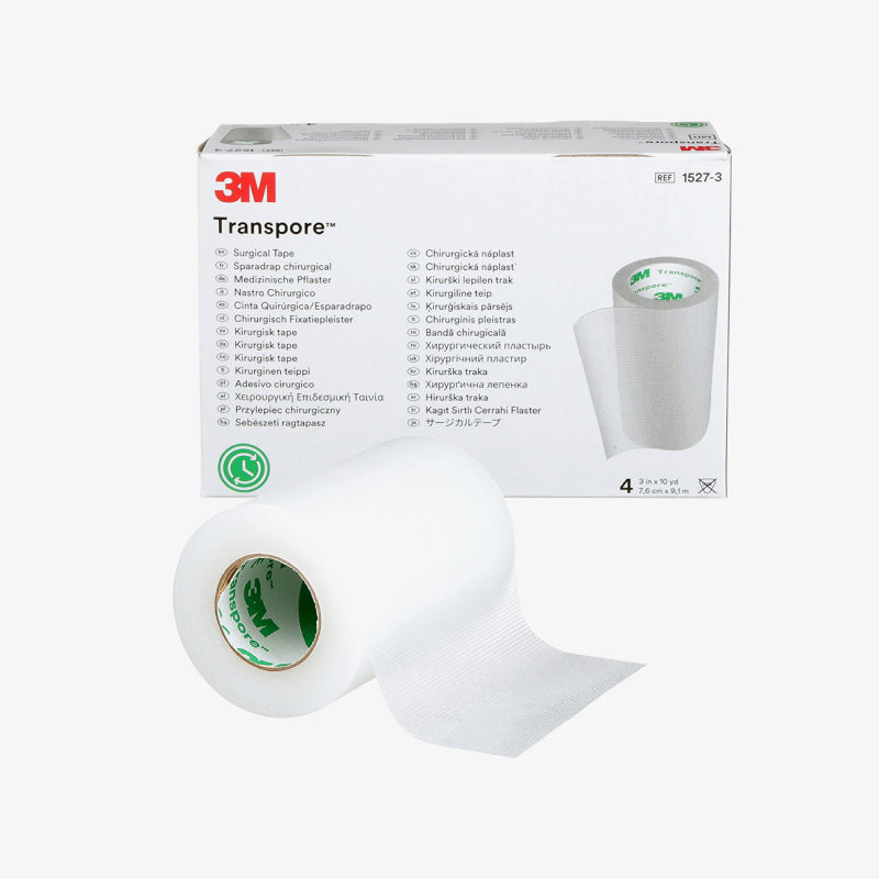 3M Cinta Médica Transpore de 7.62 CM X 9.1 M