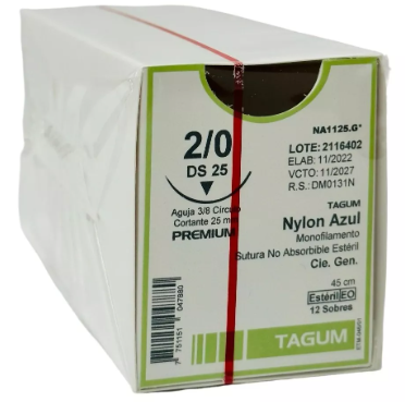 Tagum Sutura Nylon Azul, 2-0, Ds2