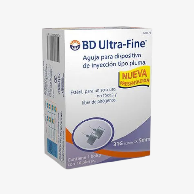 BD Aguja de Insulina Tipo Pluma Ultra-Fine Pluma De 31 G X 5 MM