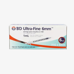 BD Jeringa de Insulina Ultra-Fine De 1 ML - 31 G X 6 MM