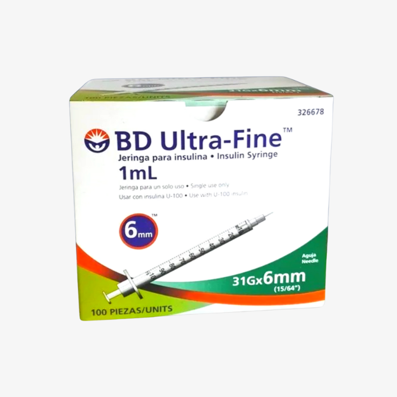 BD Jeringa de Insulina Ultra-Fine De 1 ML - 31 G X 6 MM