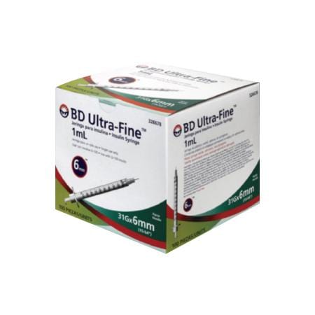 BD Jeringa de Insulina Ultra-Fine De 1 ML - 31 G X 6 MM