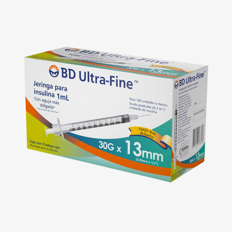 BD Jeringa de Insulina Ultra-Fine De 1 ML - 30 G X 13 MM