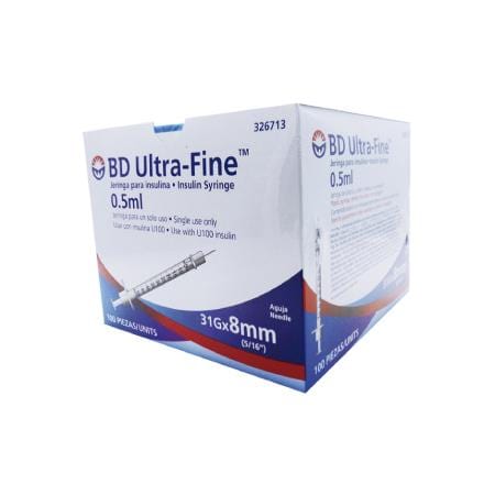 BD Jeringa de Insulina Ultra-Fine De 0.5 ML - 31 G X 8 MM