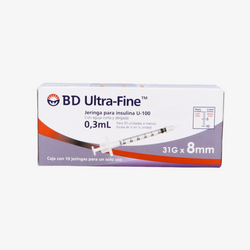 BD Jeringa de Insulina Ultra-Fine De 0.3 ML - 31 G X 8 MM