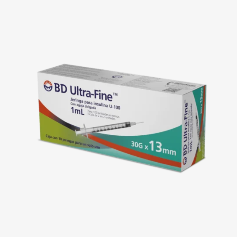 BD Jeringa de Insulina Ultra-Fine De 1 ML - 30 G X 13 MM