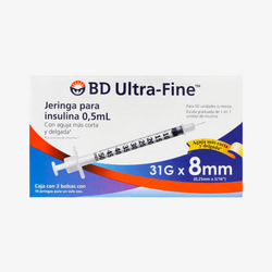 BD Jeringa de Insulina Ultra-Fine De 0.5 ML - 31 G X 8 MM