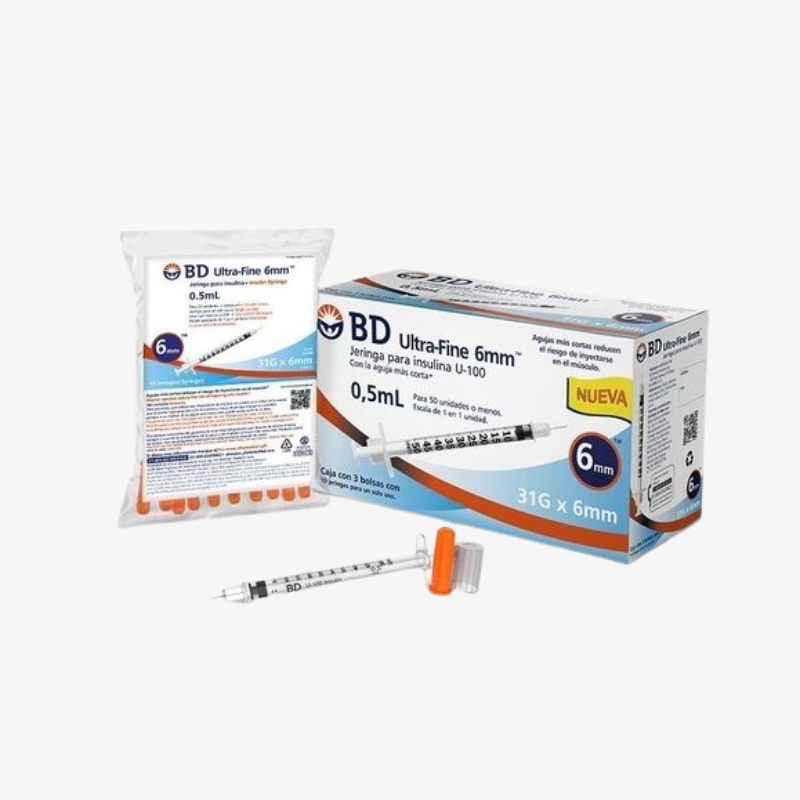 BD Jeringa de Insulina Ultra-Fine De 0.5 ML - 31 G X 6 MM