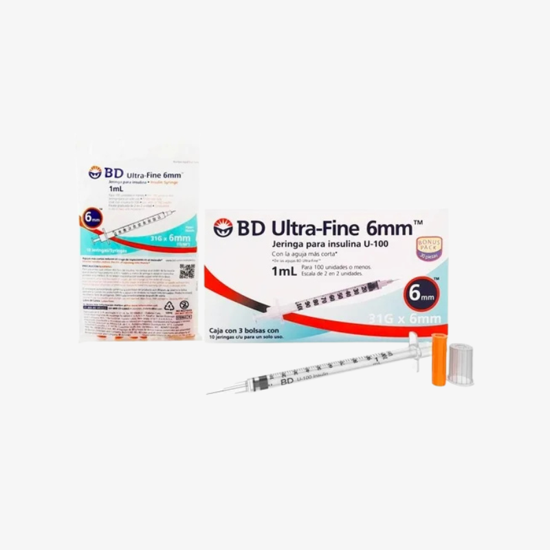 BD Jeringa de Insulina Ultra-Fine De 1 ML - 31 G X 6 MM