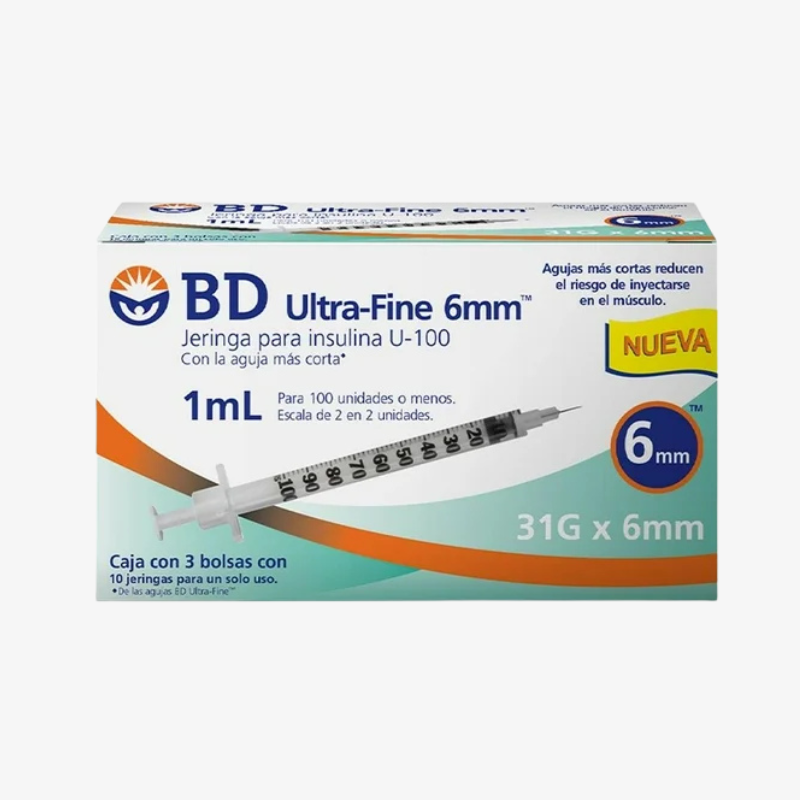 BD Jeringa de Insulina Ultra-Fine De 1 ML - 31 G X 6 MM