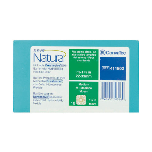 ConvaTec Barrera Plana Moldeable Sur-Fit Natura De 22 MM a 33 MM con Aro De 45 MM