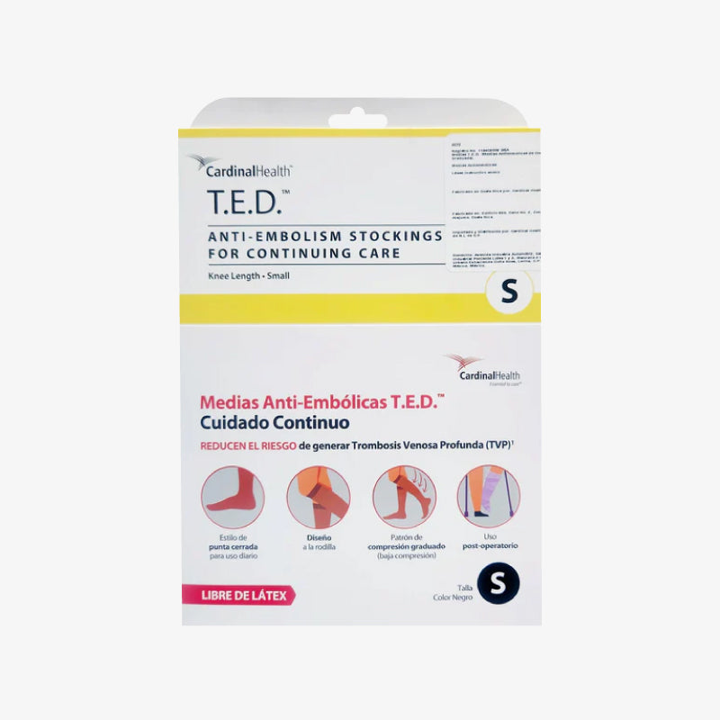 Cardinal Health Media a la Rodilla Negro T.E.D. Talla Chica