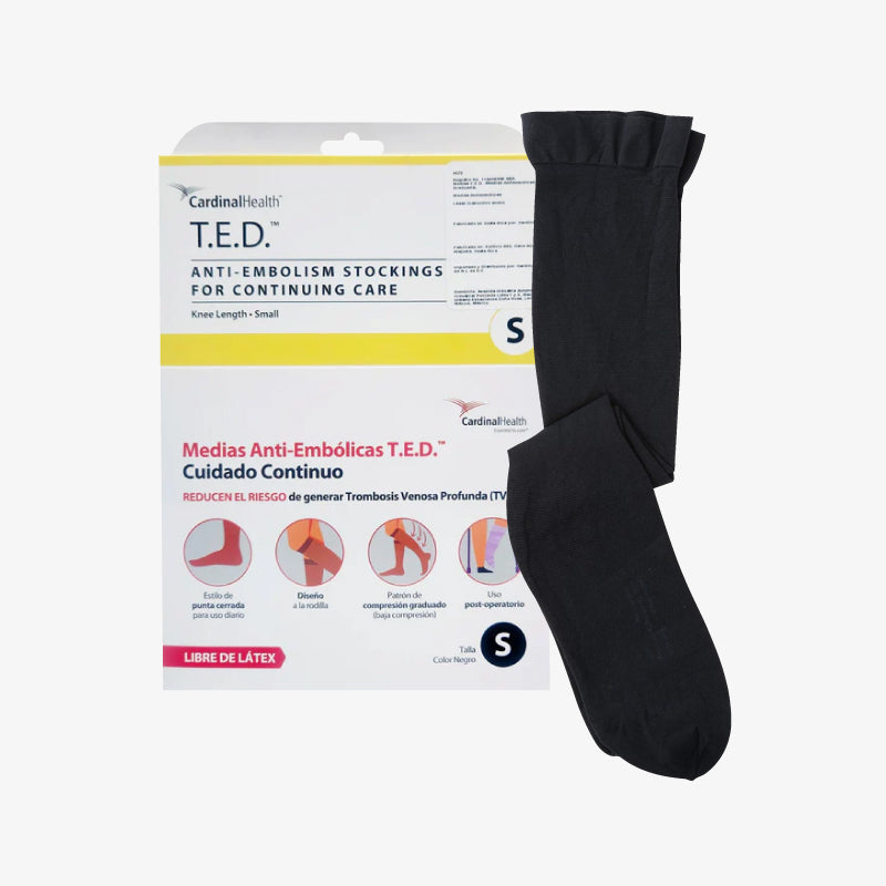 Cardinal Health Media a la Rodilla Negro T.E.D. Talla Chica