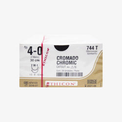 Ethicon Sutura Calibre 4/0 - Longitud 30 CM - Aguja M-1 D/A Catgut Cromico