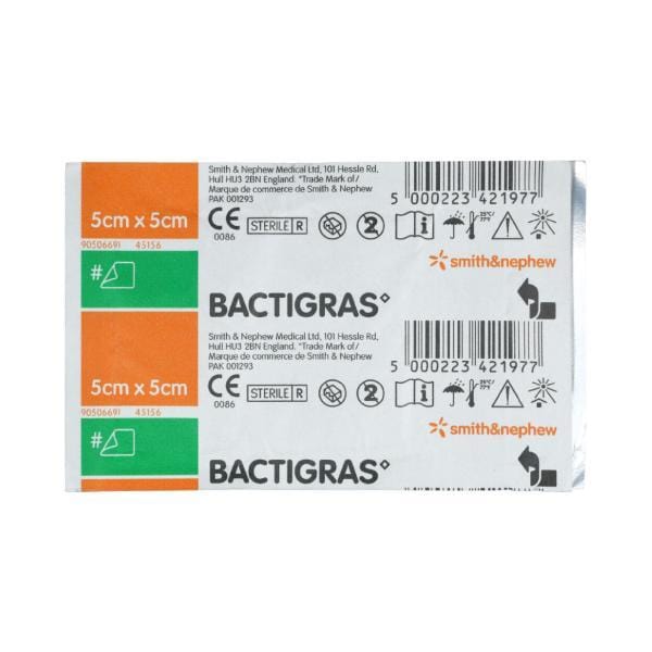 Smith & Nephew Gasa Parafinada Bactigras De 5 CM X 5 CM