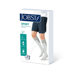 JOBST Media a la Rodilla Sport Blanco - Gris Mediana Compresión