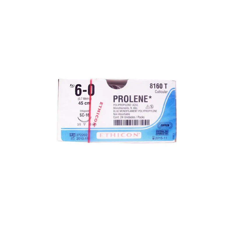 Ethicon Sutura Calibre 6/0 - Longitud 45 CM - Aguja SC-16 Prolene
