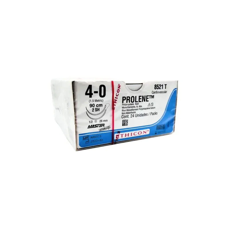 Ethicon Sutura Calibre 4/0 - Longitud 90 CM - Aguja SH D/A 26 MM Prolene