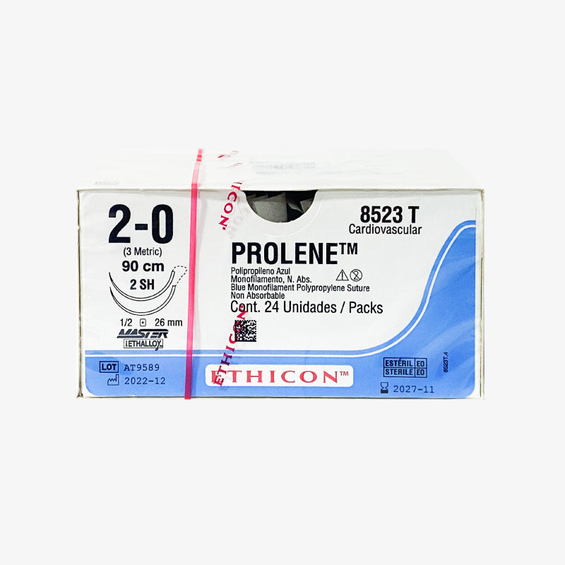 Ethicon Sutura Calibre 2/0 - Longitud 90 CM - Aguja SH D/A 26 MM Prolene