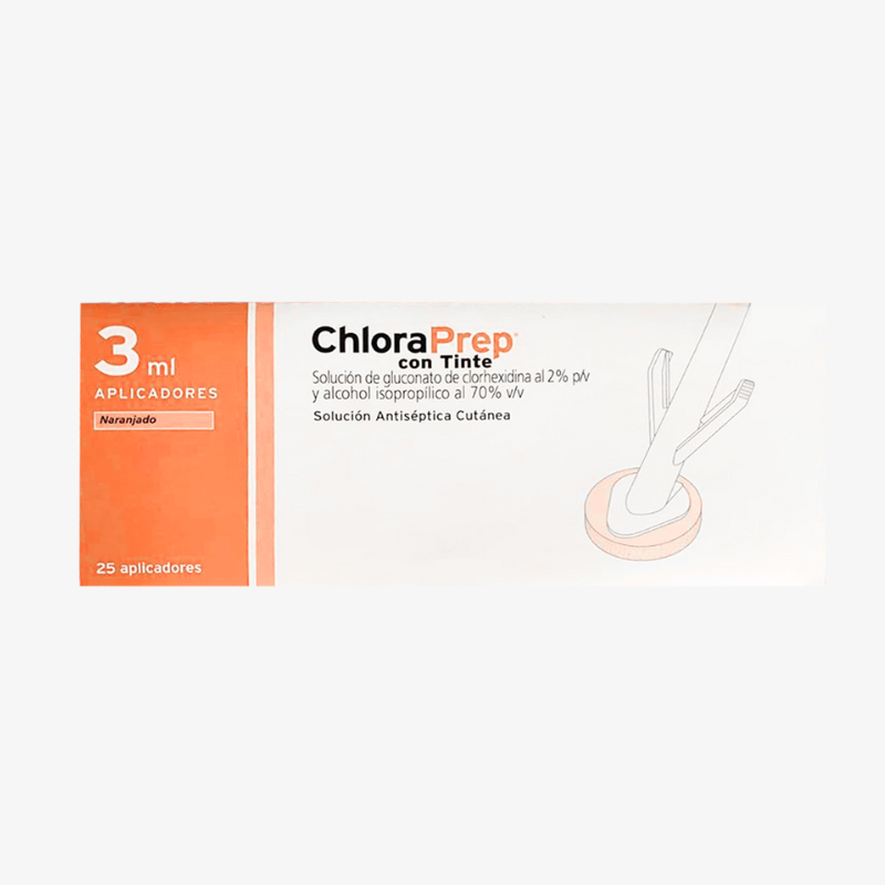 BD Antiséptico Para Asepsia Con Tinte y Aplicador ChloraPrep De 3 ML
