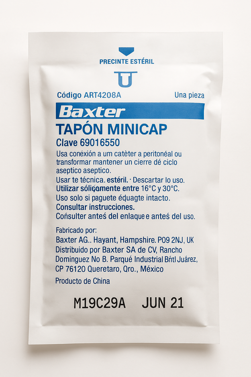 Baxter Tapón con Yodopovidona para Línea de Transferencia