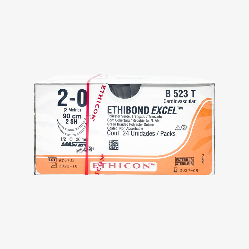 Ethicon Sutura Calibre 2/0 - Longitud 90 CM - Aguja SH D/A Ethibond Excel