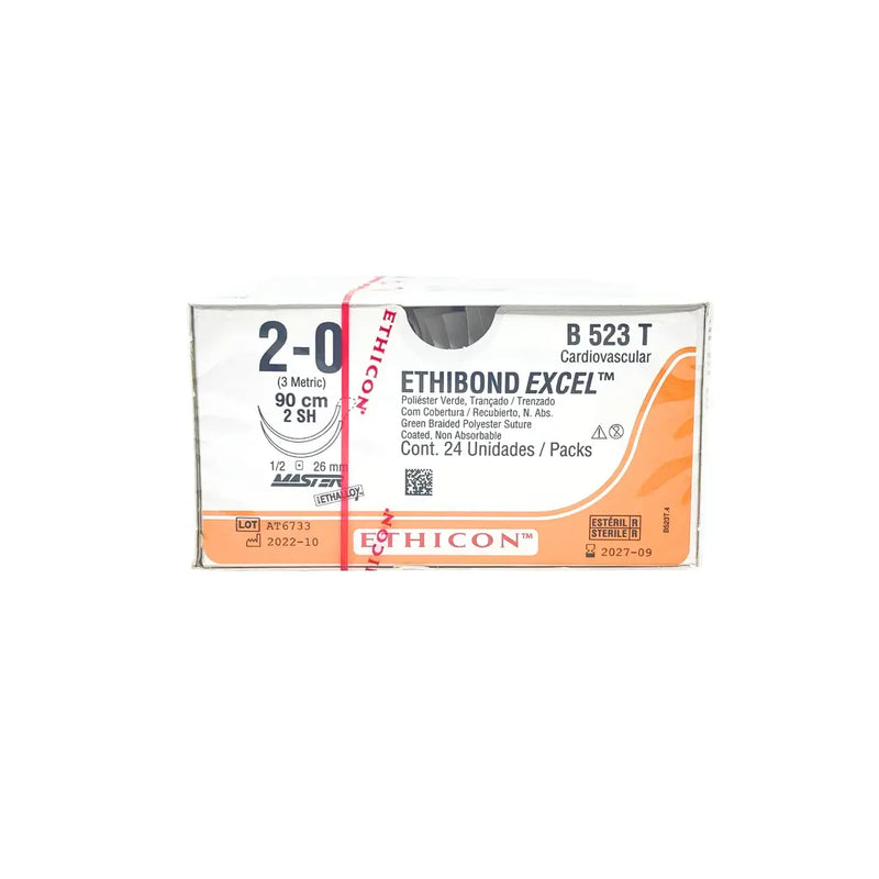 Ethicon Sutura Calibre 2/0 - Longitud 90 CM - Aguja SH D/A Ethibond Excel