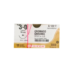 Ethicon Sutura Calibre 3/0 - Longitud 70 CM - Aguja SH Catgut Cromico