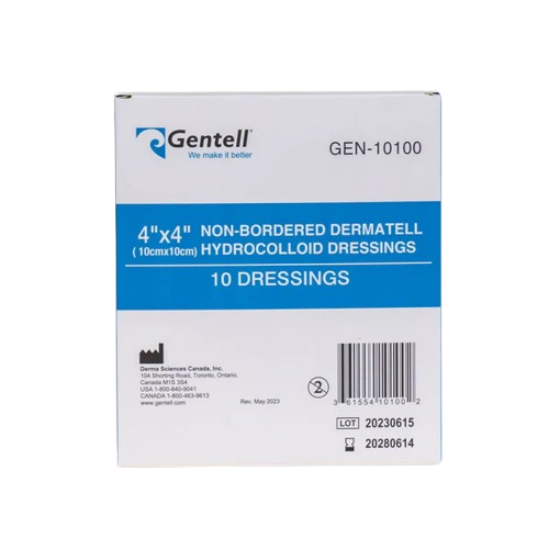 Gentell Apósito Hidrocoloide Extra Delgado Sin Bordes Dermatell 10 CM x 10 CM