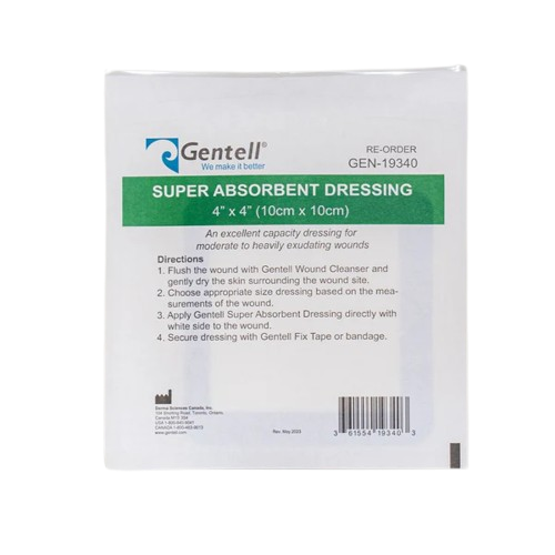 Gentell Apósito Super Absorbente No Adhesivo de 10 CM x 10 CM
