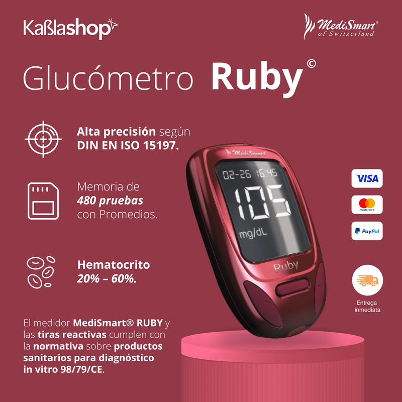 MediSmart Kit De Glucómetro Ruby
