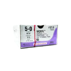 Ethicon Sutura Calibre 5/0 - Longitud 45 CM - Aguja S-14 D/A 8.7 MM Vicryl
