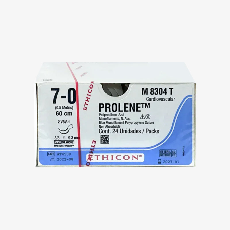 Ethicon Sutura 7/0 - Longitud 60 CM - Aguja 2 VBV-1 D/A Prolene