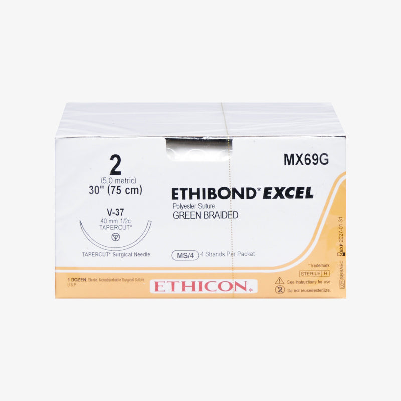 Ethicon Sutura Calibre 2 - Longitud 75 CM - Aguja V-37 40 MM Ethibond Excel