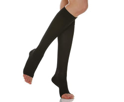 RelaxSan Media A la Rodilla Punta Abierta Color Negro 20 - 30 MMHG