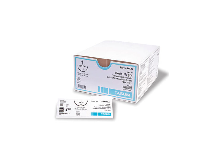 Tagum Sutura Seda Negra 0, Hr25, 75 cm