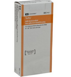 Cardinal Health Apósito Antimicrobiano con PHMB y Borde Adhesivo Telfa AMD De 10.2 cm x 25.4 cm