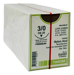 Tagum Sutura Nylon Azul, 3-0, DS