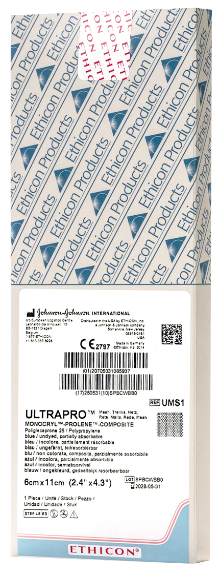 Ethicon Malla para Hernias Ultrapro 11 CM x 6 CM