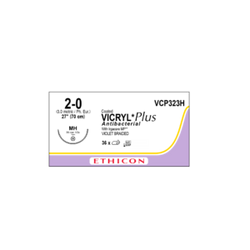 Ethicon Sutura Calibre 2-0 - Longitud 70 CM - Aguja MH- 36 MM Vicryl Plus
