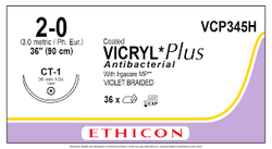 Ethicon Sutura Calibre 2-0 - Longitud 70 CM - Aguja CT-1 Vicryl Plus