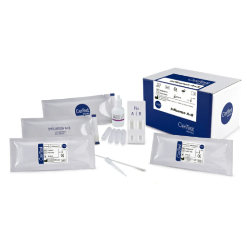 CerTest Cassette de Prueba para Detección de Influenza A + B