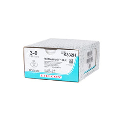 Ethicon Sutura Calibre 3/0 - Longitud 75 CM - Aguja SH 36 MM Seda Perma-Hand