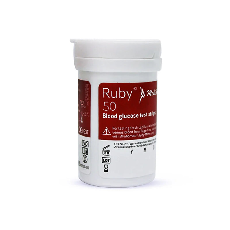 MediSmart Tiras Reactivas Para Glucómetro Ruby