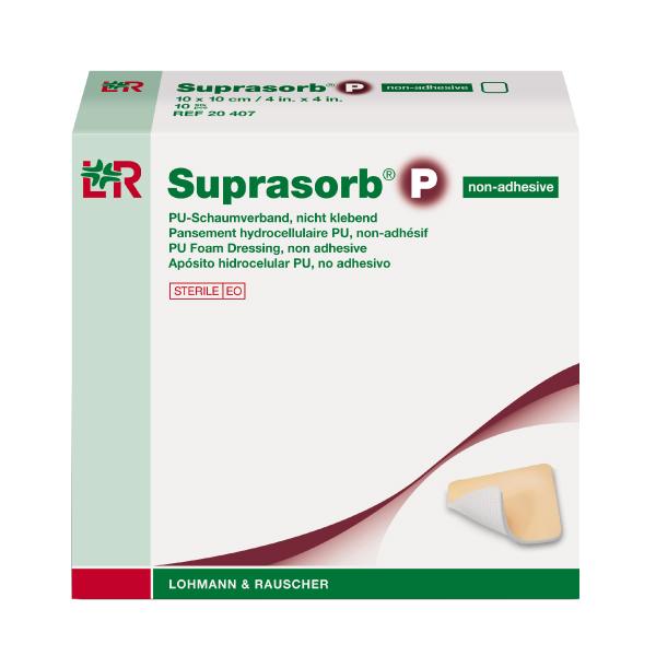 Lohmann & Rauscher Suprasorb P No Adhesivo, Estéril Apósito de Espuma de Poliuretano de 10 CM X 10 CM