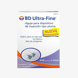 BD Aguja de Insulina Tipo Pluma Ultra-Fine Pluma De 31 G X 5 MM