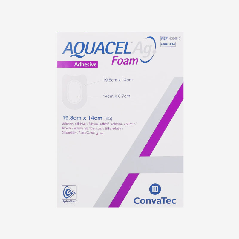 ConvaTec Apósito Talón Aquacel Ag Foam De 19.8 CM X 14 CM