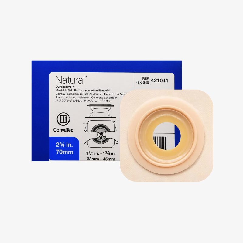 ConvaTec Barrera Convexa Moldeable Con Acordeón Natura De 33 MM a 45 MM con Aro De 70 MM